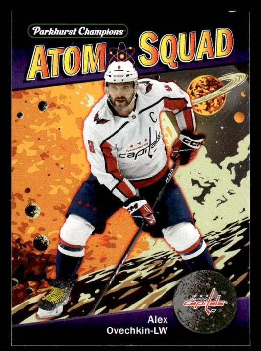 Alex Ovechkin hockey card from 2024-25 Parkhurst Champions Atom Squad collection