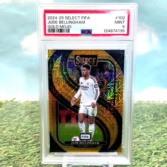 2024-25 Select FIFA Jude Bellingham Gold Mojo soccer trading card PSA 9 POP 1