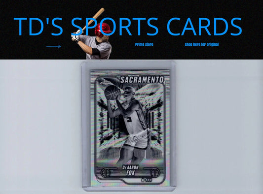 De’Aaron Fox Topps Chrome 2024-25 Negative Refractor basketball card image
