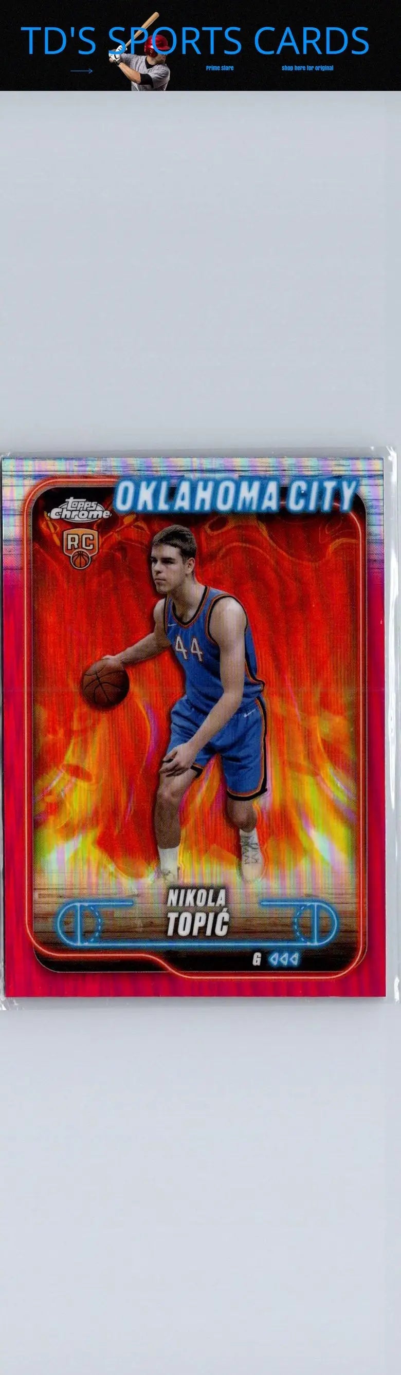 Nikola Topić basketball card from 2024-25 Topps Chrome Pink Refractor series