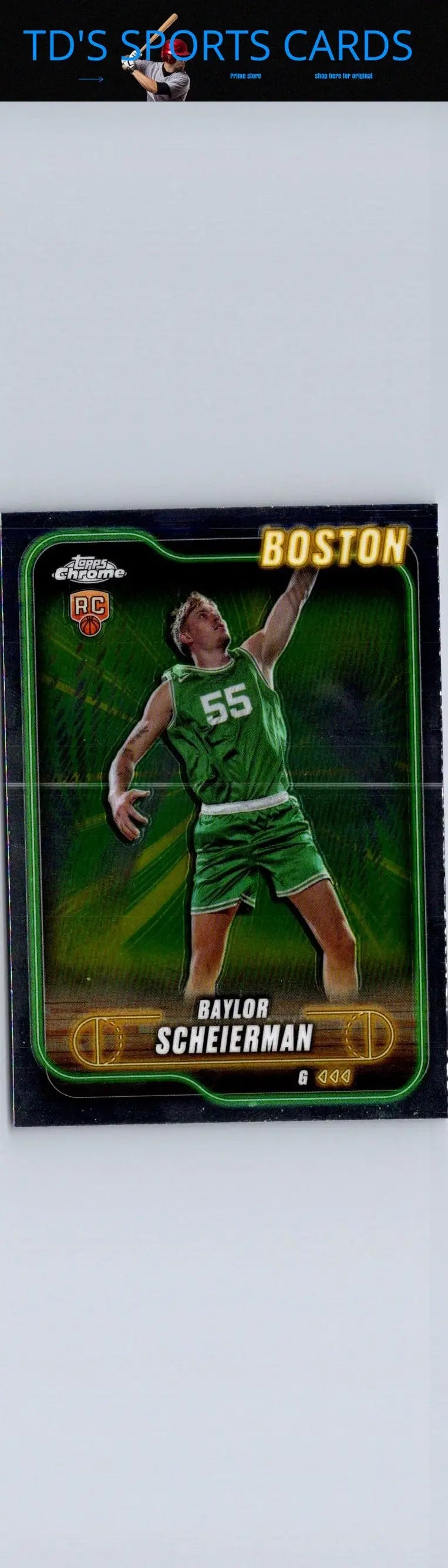 Basketball trading card featuring Baylor Scheierman from 2024-25 Topps Chrome series