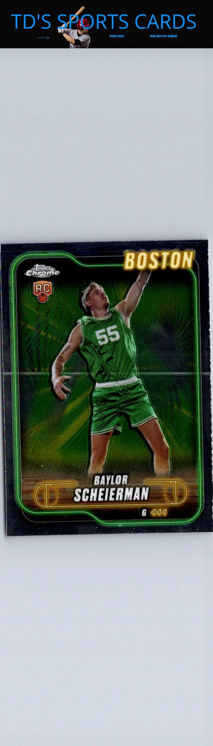Basketball trading card featuring Baylor Scheierman from 2024-25 Topps Chrome series
