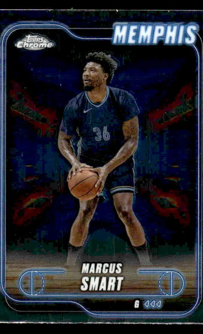 Marcus Smart basketball card from Topps Chrome featuring Memphis Grizzlies player
