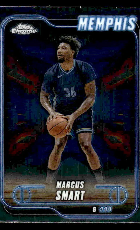 Marcus Smart basketball card from Topps Chrome featuring Memphis Grizzlies player