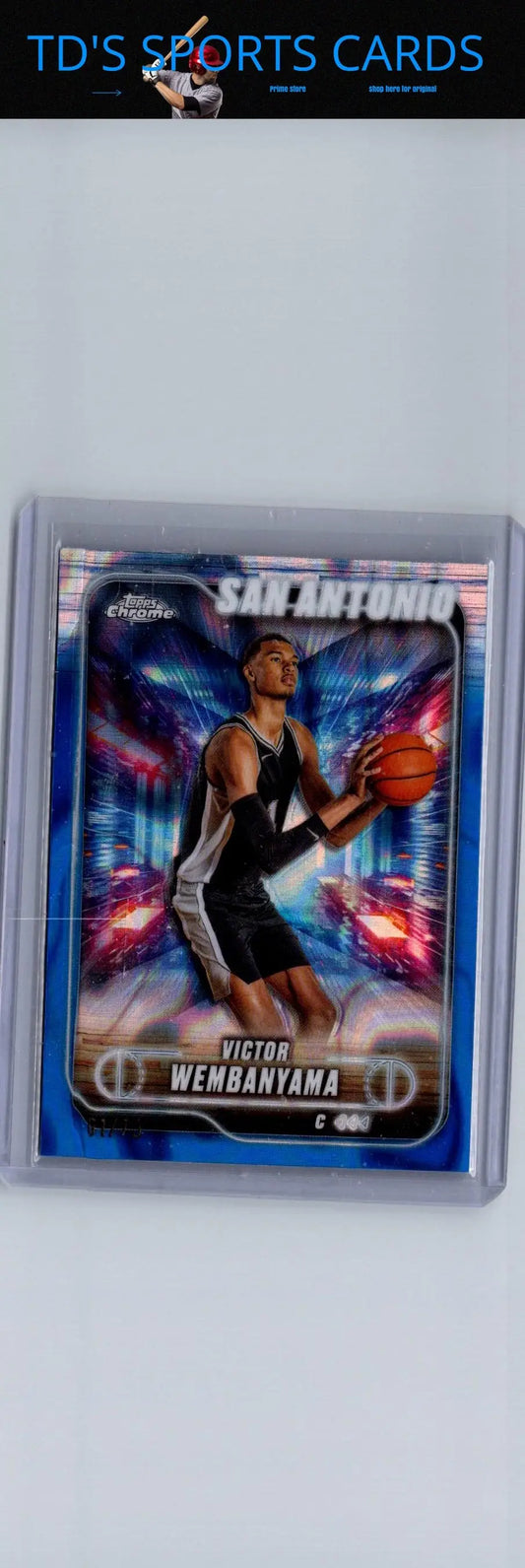 Victor Wembanyama basketball card 2024-25 Topps Chrome Blue Lava Refractor