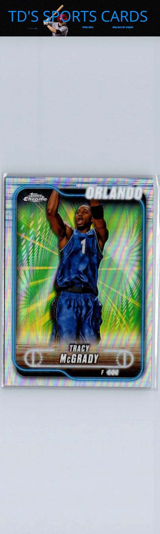 Tracy McGrady basketball card 2024-25 Topps Chrome Tracy McGrady Prism Refractor