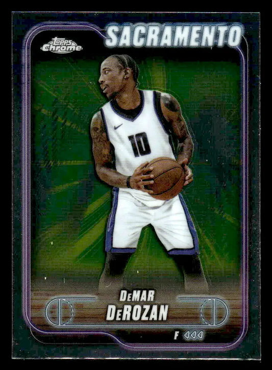 DeMar Derozan basketball card from Topps Chrome 2024-25 featuring Sacramento Kings player