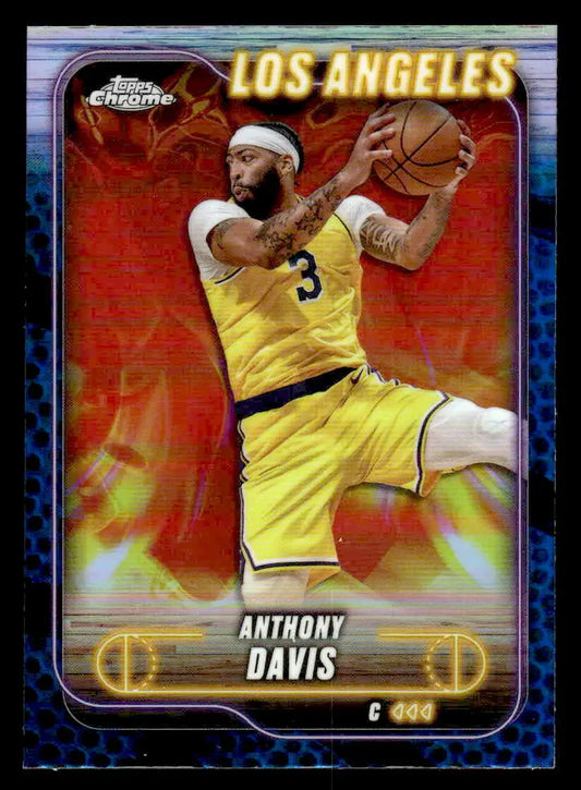 Anthony Davis basketball card from 2024-25 Topps Chrome Los Angeles Lakers collection