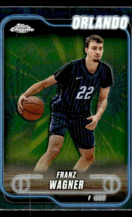 Basketball card of Franz Wagner from 2024-25 Topps Chrome Orlando Magic collection