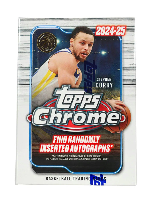 2024-25 Topps Chrome Basketball 8-Pack Blaster Box with Stephen Curry base refractors
