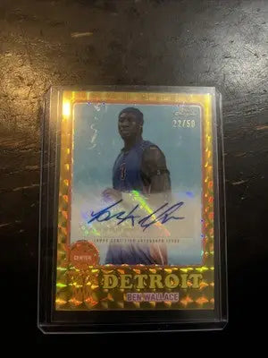 Gold geometric auto Ben Wallace autographed basketball card from 2024-25 Topps Chrome /50