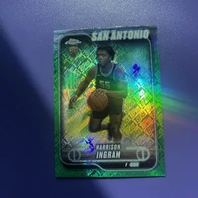 San Antonio Spurs Harrison Ingram Topps Chrome rookie card with Topps Green finish