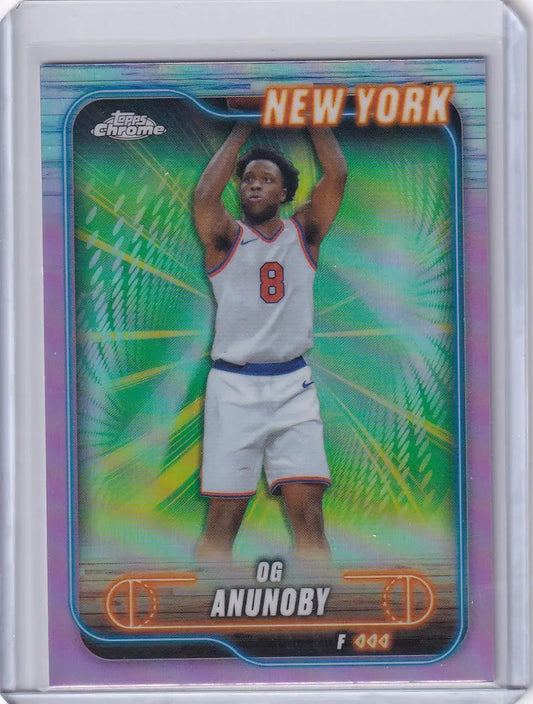 OG Anunoby basketball card from 2024-25 Topps Chrome Pink Refractors collection