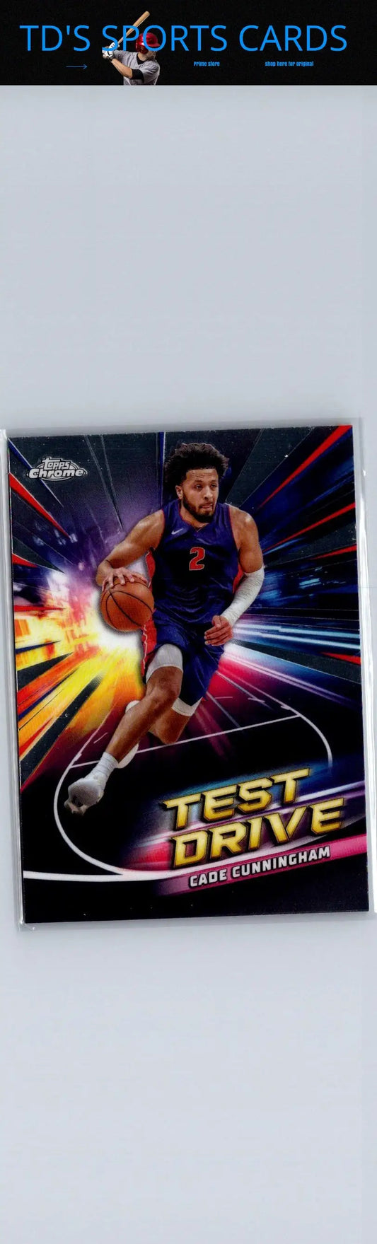 Basketball trading card featuring Cade Cunningham Test Drive Refractor from 2024-25 Topps Chrome