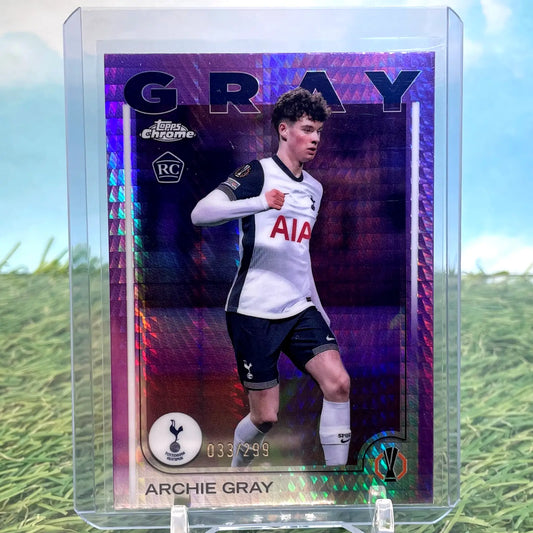 Archie Gray Topps Chrome UEFA CC Violet Prism Refractor Rookie Card /299