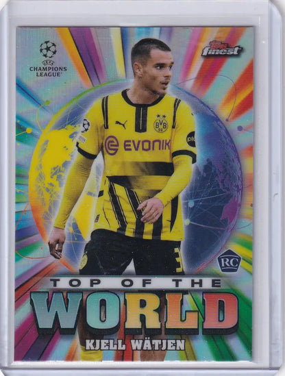 Kjell Wätjen soccer card from 2024-25 Topps Finest Top of World series, Borussia Dortmund TW-35