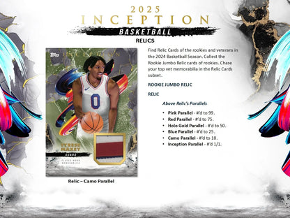 2025 Inception NBA Basketball Tyrese Maxey Camo Parallel trading card in Topps Inception box