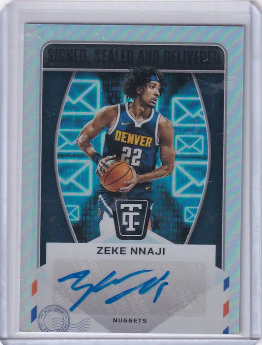 Zeke Nnaji autographed basketball card from 2024-25 Totally Certified Auto series