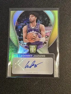 Johnny Juzang autographed basketball card from 2024-25 Totally Certified with gold auto
