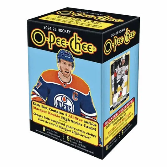 2024-25 UD O-Pee-Chee Hockey Blaster Box featuring Upper Deck trading cards