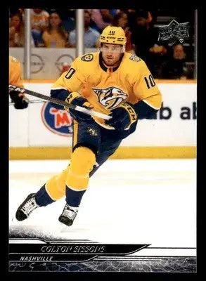 2024-25 Upper Deck Colton Sissons Nashville Predators hockey card displayed