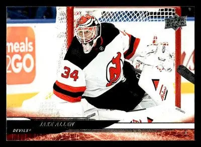 Hockey goalie trading card of Jake Allen from 2024-25 Upper Deck collection