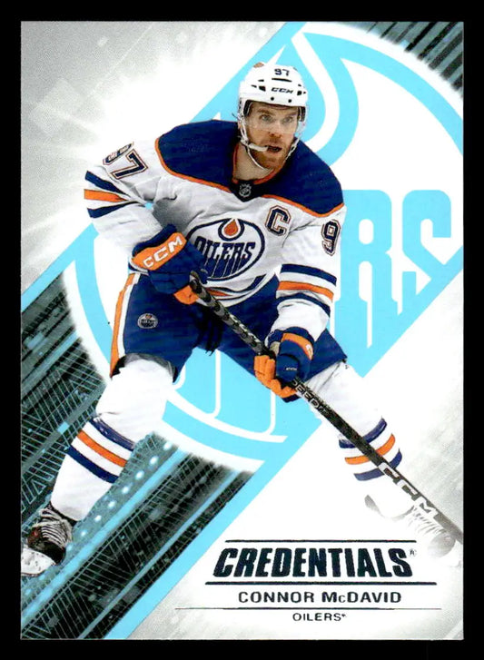 2024-25 Upper Deck Credentials Connor McDavid hockey card featuring Connor McDavid