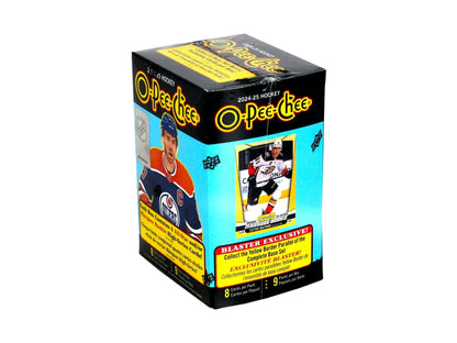 2024-25 Upper Deck O-Pee-Chee Hockey Blaster with 600-card base set and exclusive yellow border parallels