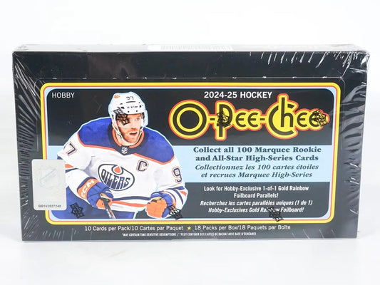 Sealed 2024-25 O-Pee-Chee Hockey Hobby Box with base set and hobby exclusive retro variation