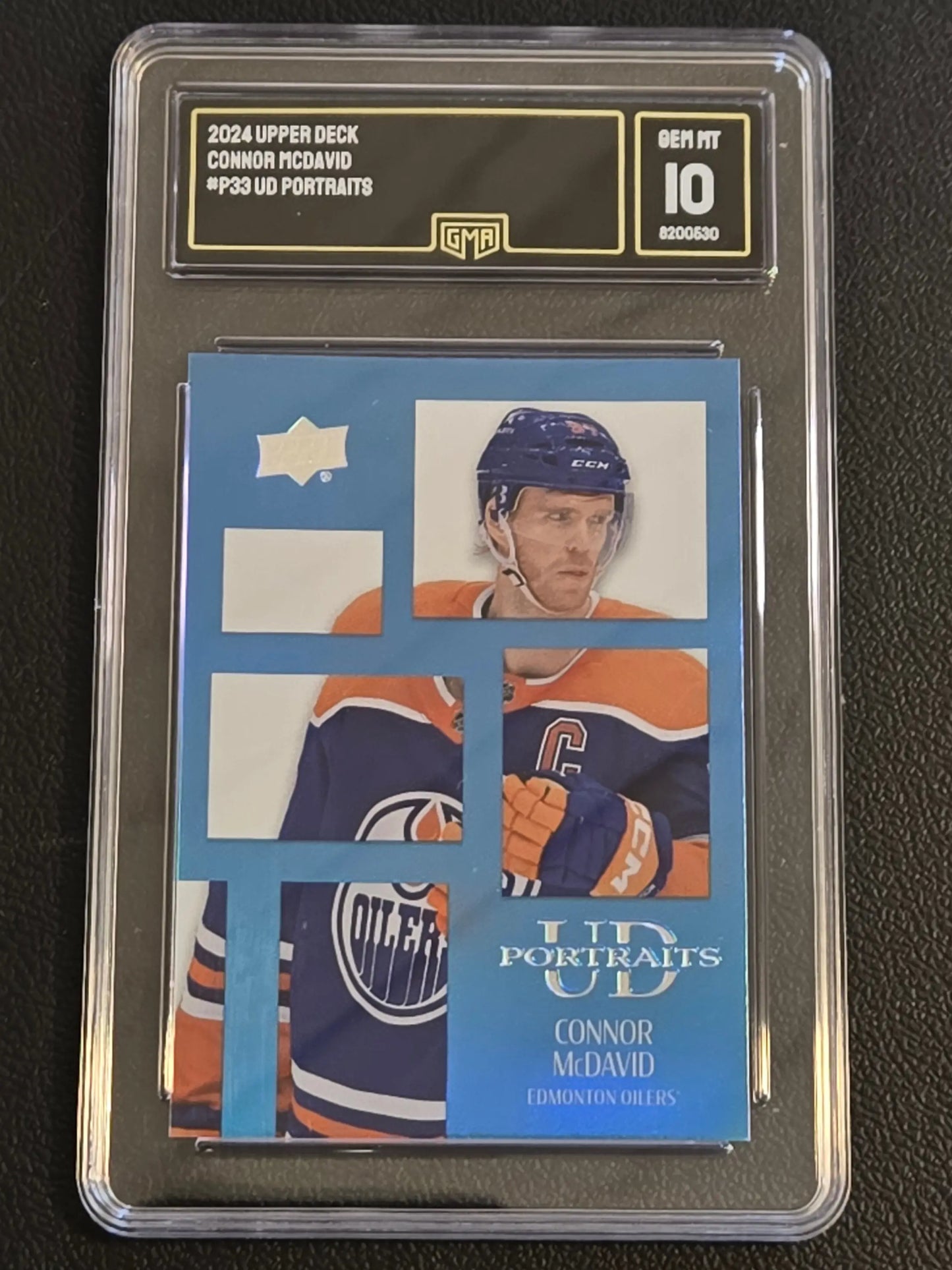 Graded 2024 Upper Deck Connor McDavid P33 UD Portraits hockey card GMA 10
