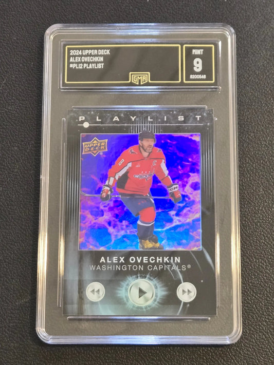 Graded 2024 Upper Deck Alex Ovechkin hockey trading card from the Ovechkin playlist series