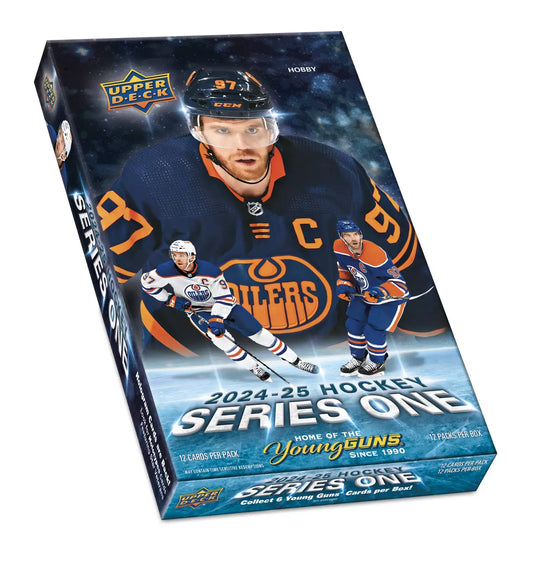 2024-25 Upper Deck Series 1 Hockey Hobby Box with Edmonton Oilers Young Guns card