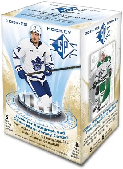 2024-25 Upper Deck SP Authentic Hockey Blaster Box featuring rookie authentics cards