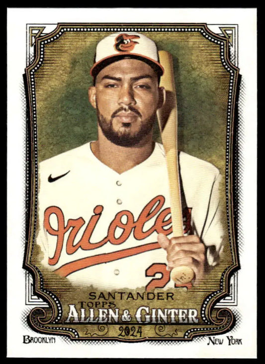 Baseball card of Anthony Santander in white uniform for Baltimore Orioles collectors