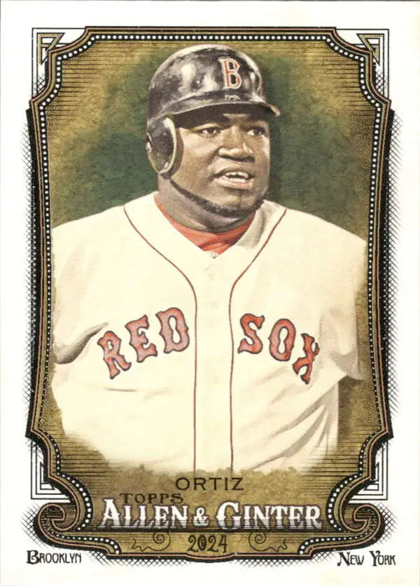 2024 Allen & Ginter #136 David Ortiz Boston Red Sox Baseball Card in home jersey