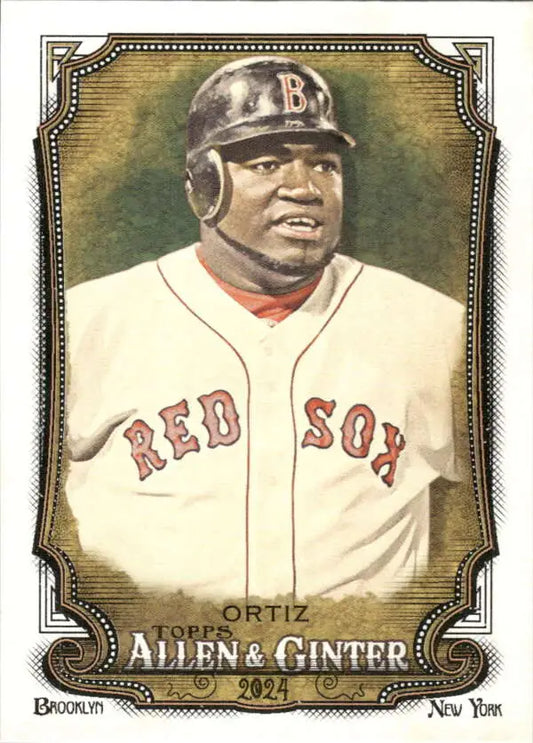 2024 Allen & Ginter #136 David Ortiz Boston Red Sox Baseball Card in home jersey