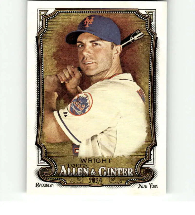 David Wright New York Mets baseball card in white uniform and blue cap