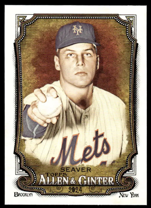 Vintage Tom Seaver baseball card of New York Mets pitcher in home uniform