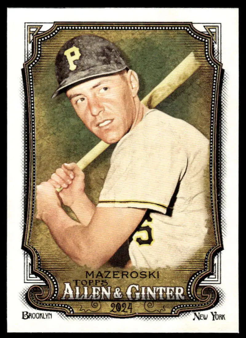 Vintage baseball card of Bill Mazeroski from the Pittsburgh Pirates Allen & Ginter set