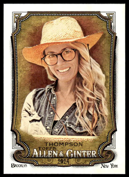 Vintage 2024 Allen & Ginter Baseball Card of Erika Thompson in Straw Hat and Glasses