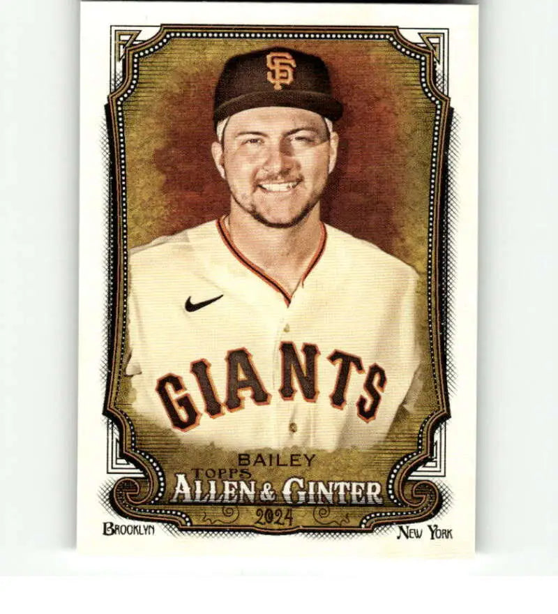 Baseball card featuring Patrick Bailey statistics from 2024 Allen & Ginter set