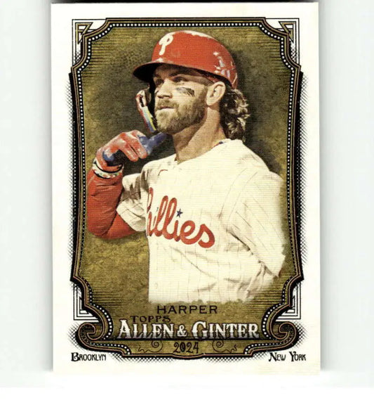 Bryce Harper Philadelphia Phillies baseball card in vintage Allen & Ginter design