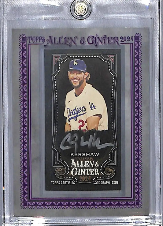 Clayton Kershaw Los Angeles Dodgers Black Frame baseball card in protective case