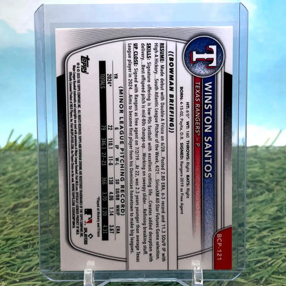 Winston Santos Bowman 1st Chrome Purple baseball card in 2024 Bowman 1st Chrome collection
