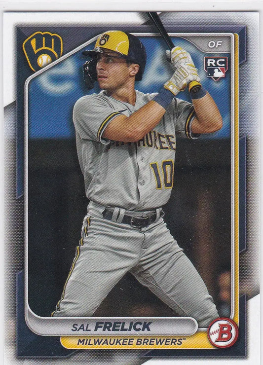 Sal Frelick baseball card from 2024 Bowman showcasing Milwaukee Brewers RC
