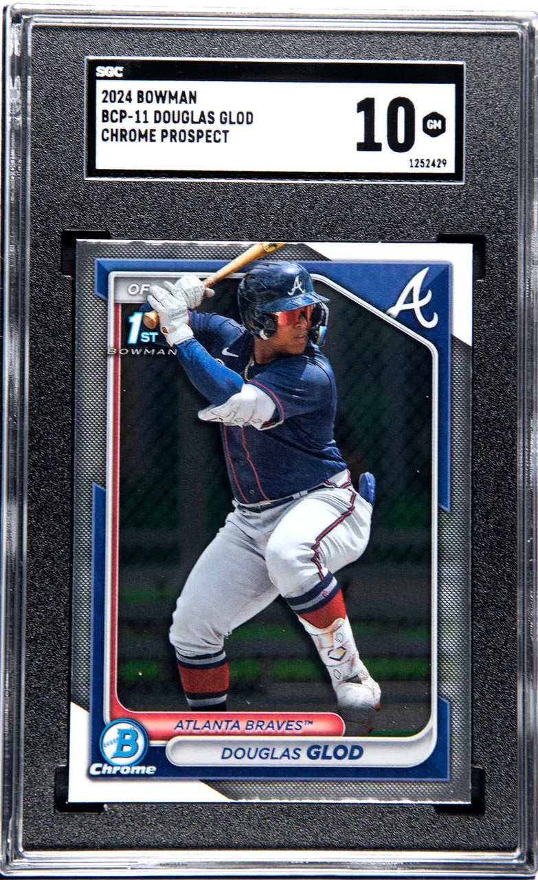 Graded baseball card of Douglas Glod SGC 10 GEM MINT in protective case for Atlanta Braves