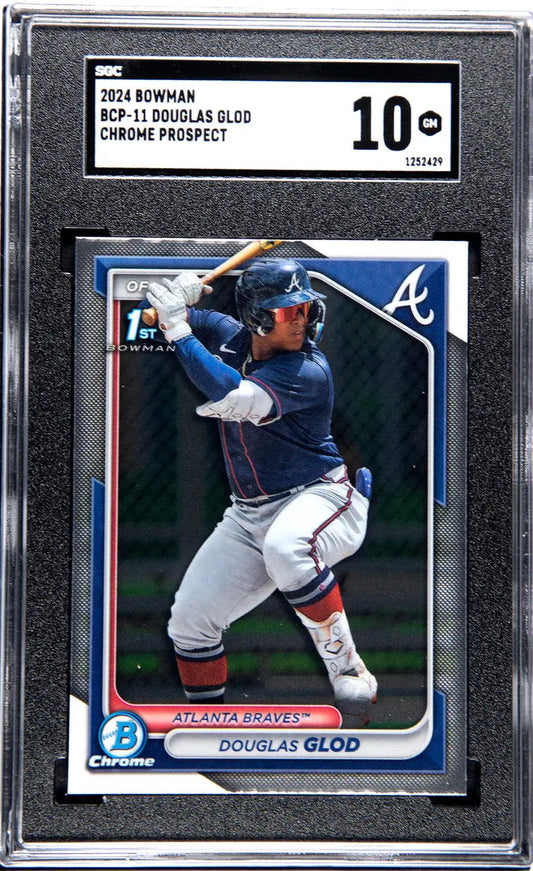 Graded baseball card of Douglas Glod SGC 10 GEM MINT in protective case for Atlanta Braves