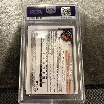Graded baseball trading card of Adley Rutschman from 2024 Bowman Chrome Adley Rutschman /150 PSA 9