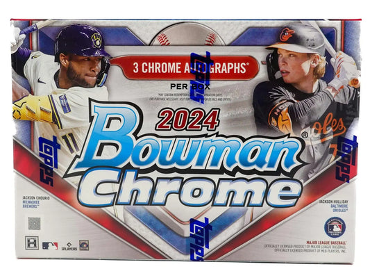 2024 Bowman Chrome Baseball HTA Choice Box with refractor parallel and red refractor parallels