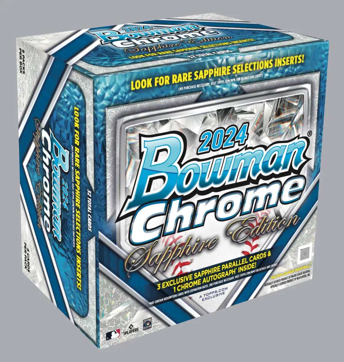 2024 Bowman Chrome Baseball Sapphire Edition Hobby Box showcasing Sapphire Edition design